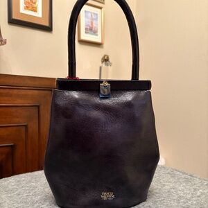 Frances Valentine Delphine Napalac Lady Bag – Black Patent Leather – NWT – Rare